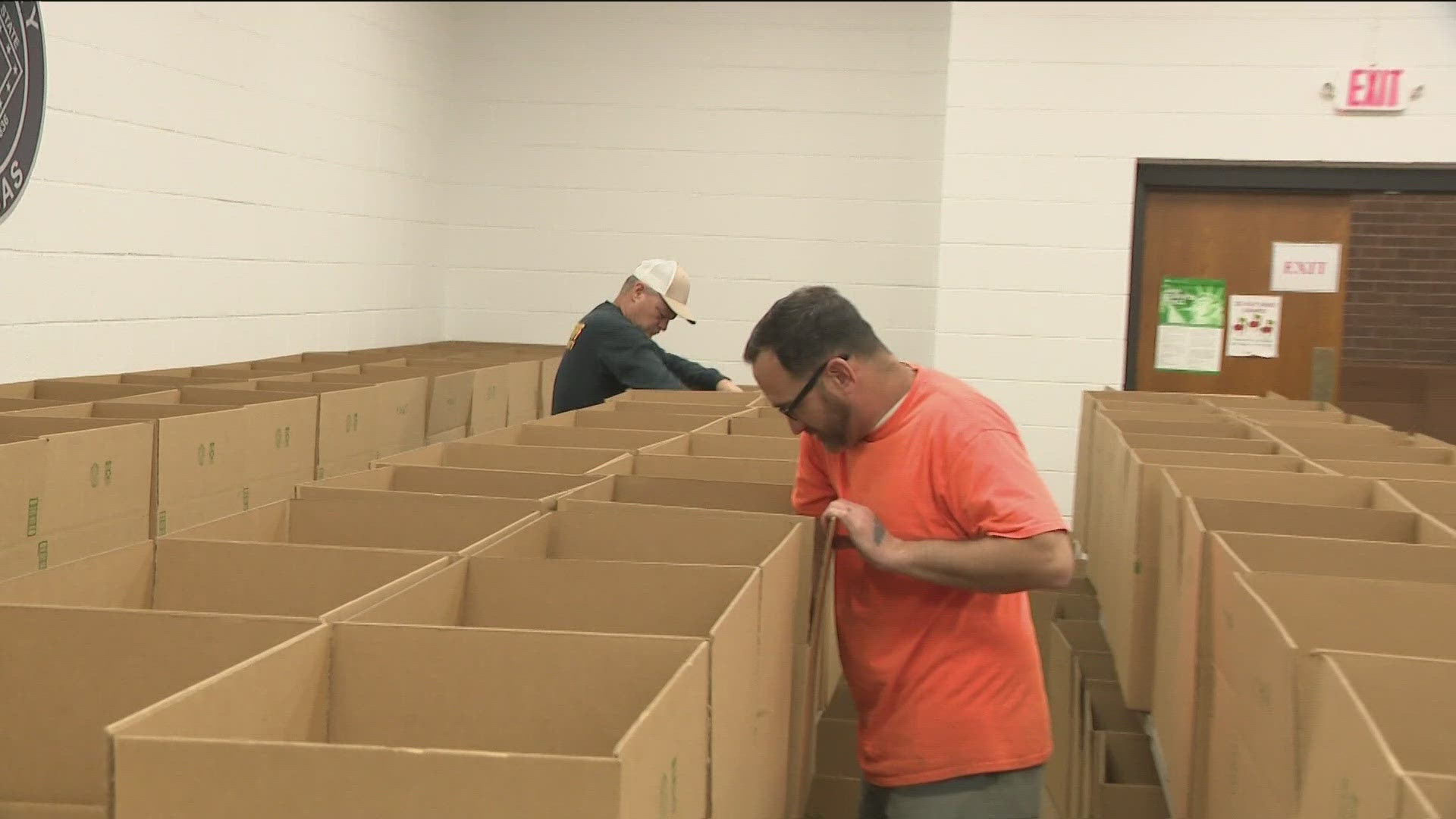 The boxes have everything a person needs to make a traditional holiday meal.