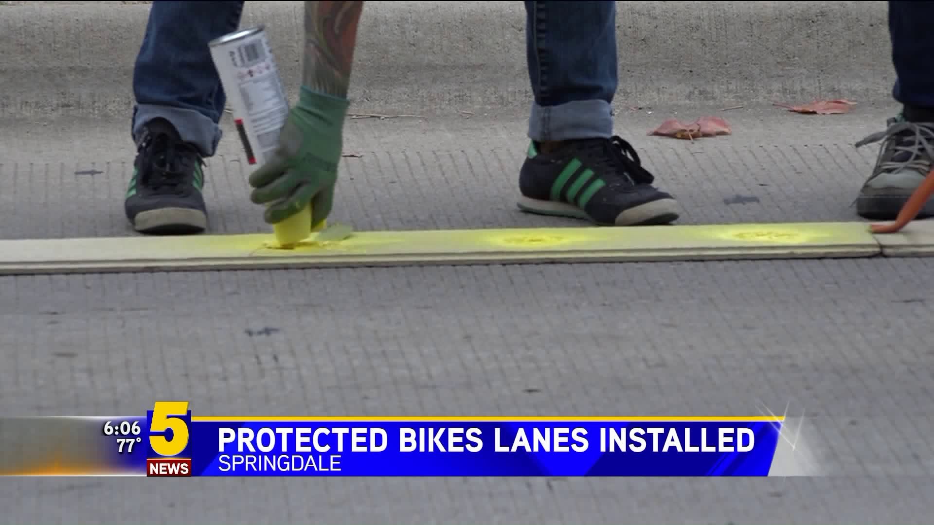 Protected Bike Lanes Installed In Springdale