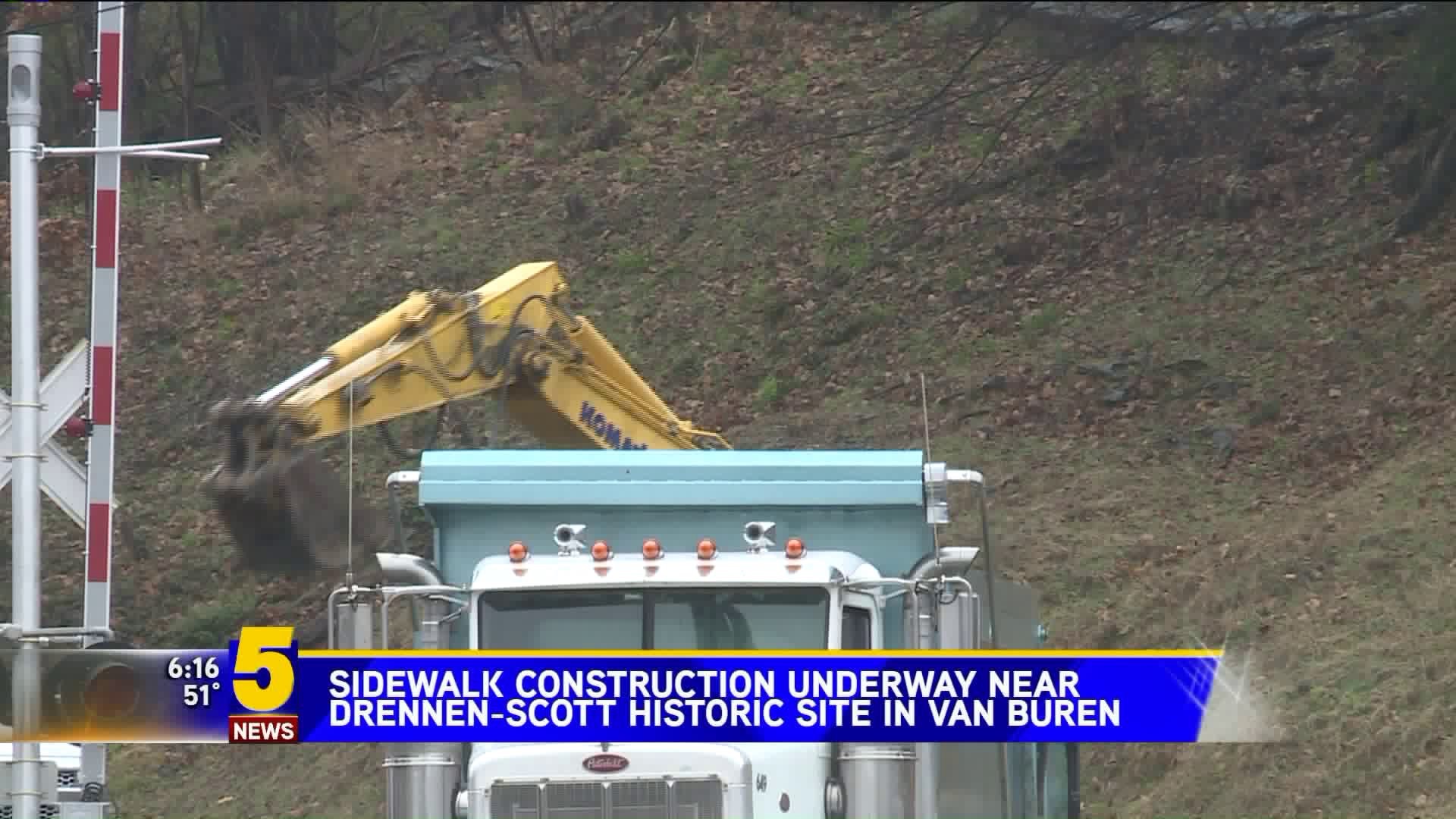 Sidewalk Construction Underway Near Drennen-Scott Historic Site In Van Buren