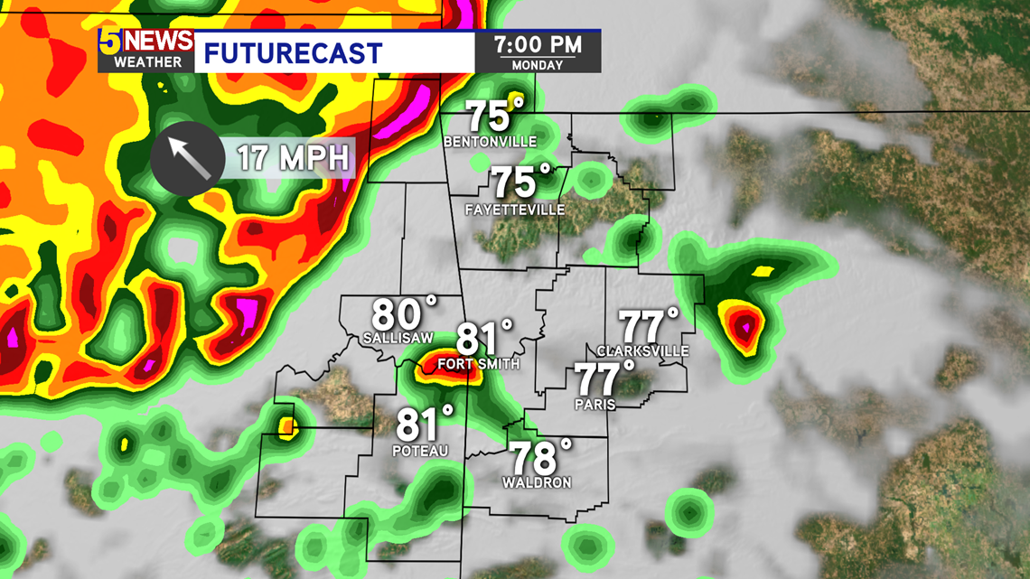 More Isolated Storms Possible Monday Evening | 5newsonline.com