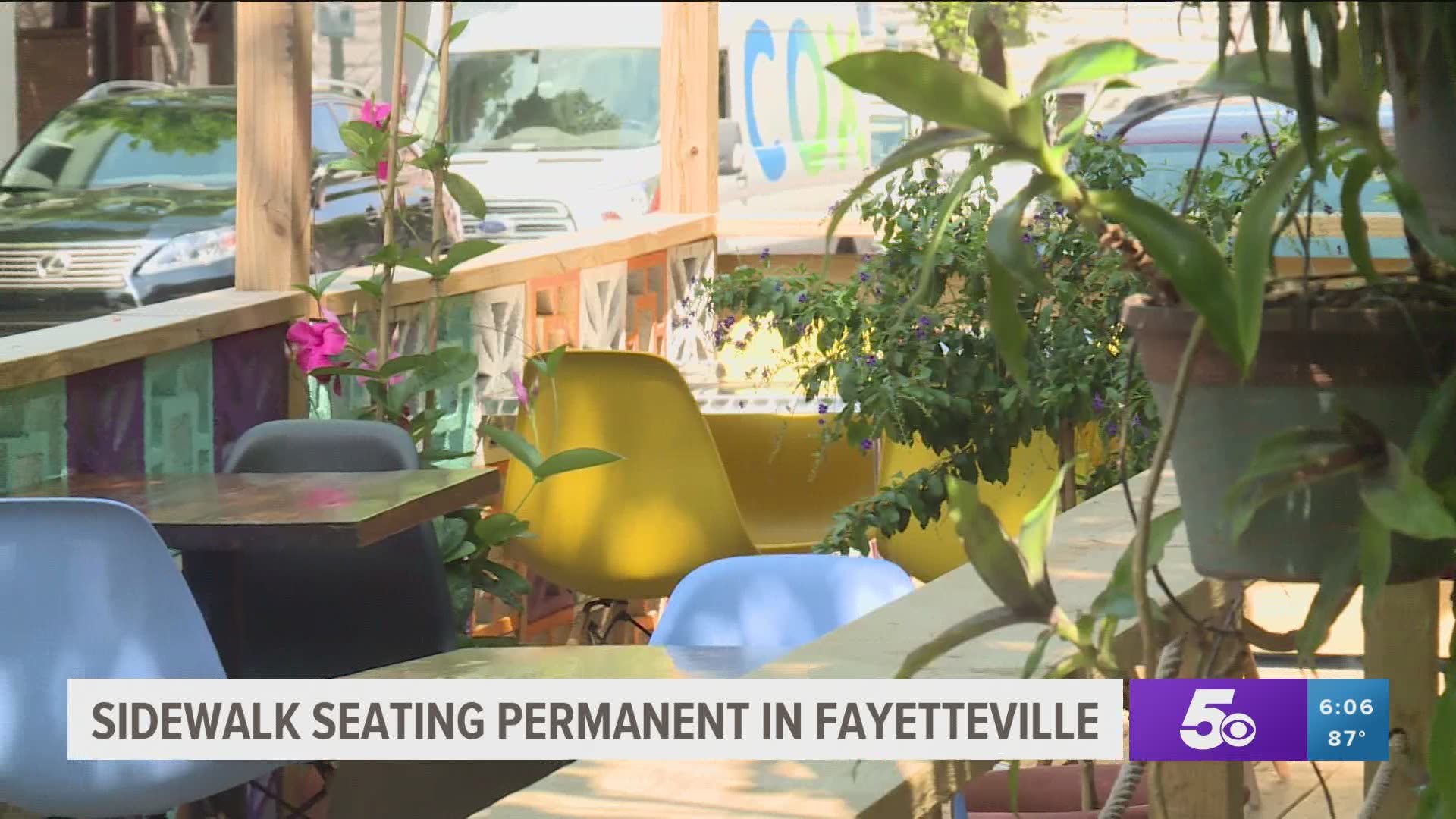 Sidewalk seating sticking around in Fayetteville