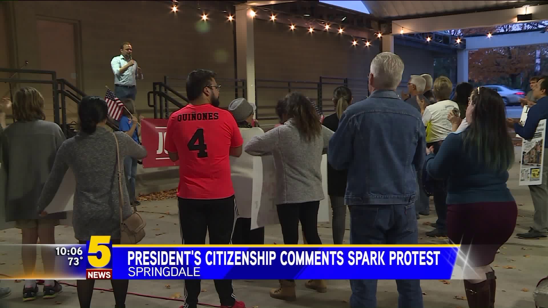 President`s Citizenship Coments Spark Protest In Springdale
