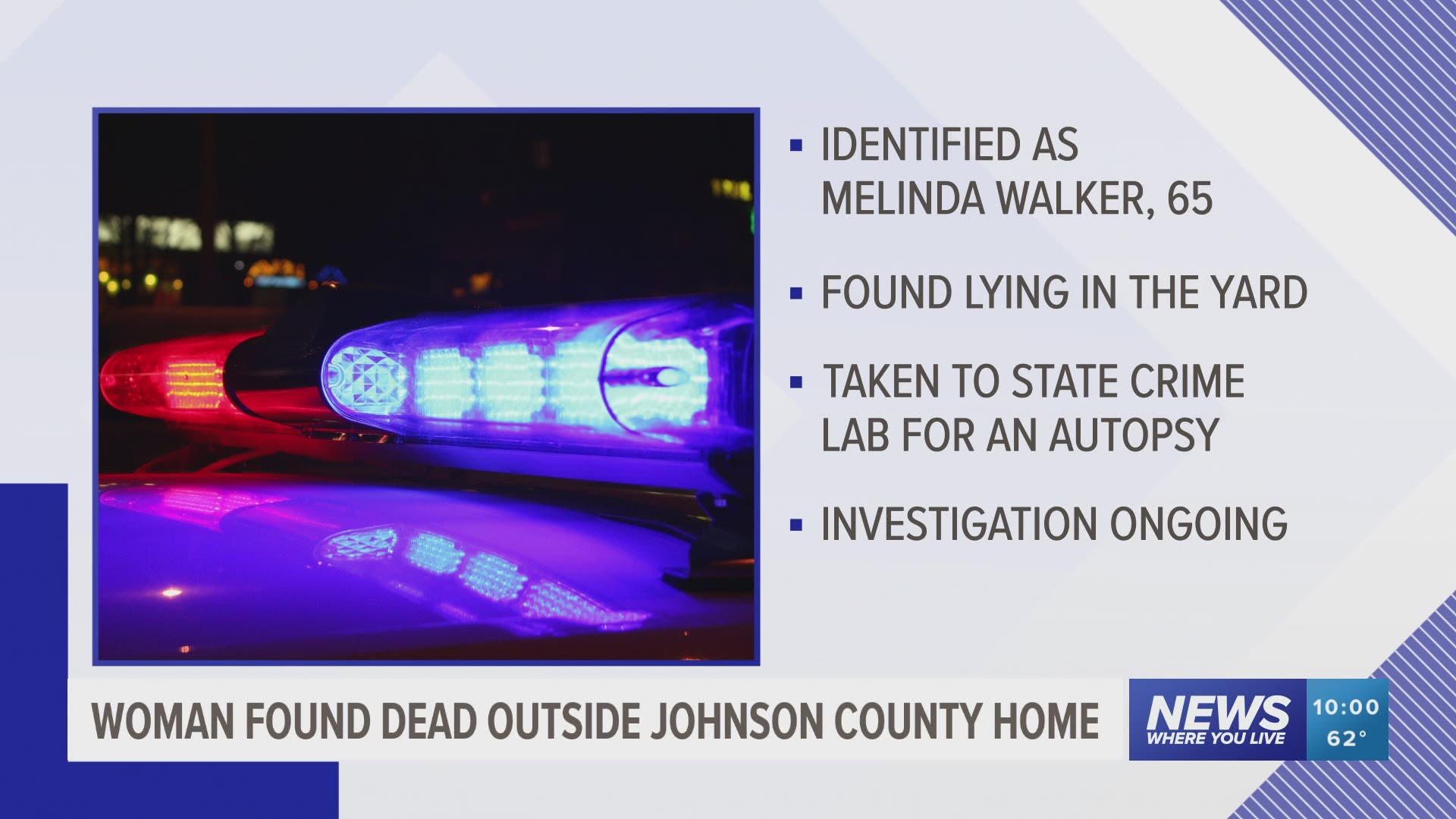 Woman found dead outside Johnson County home