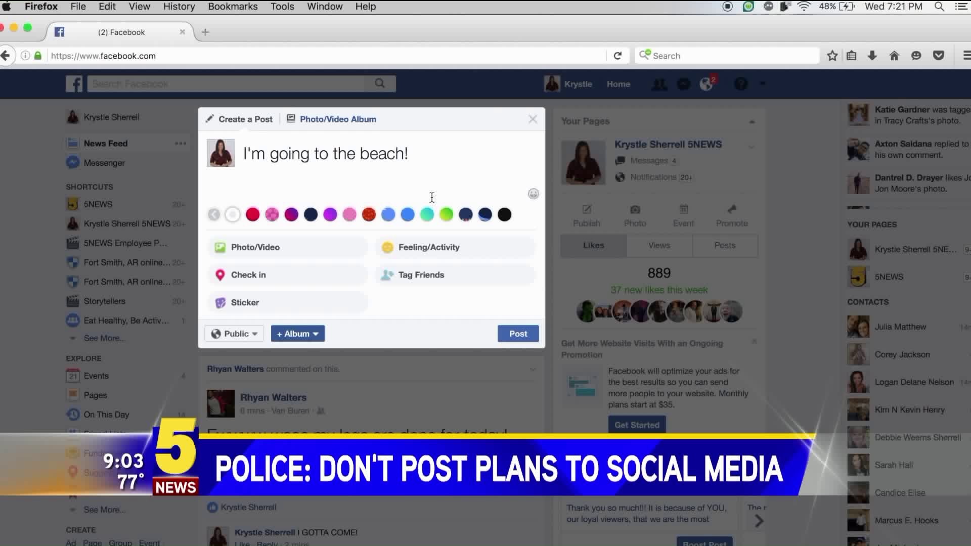 Police Say Not To Post Plans To Social Media