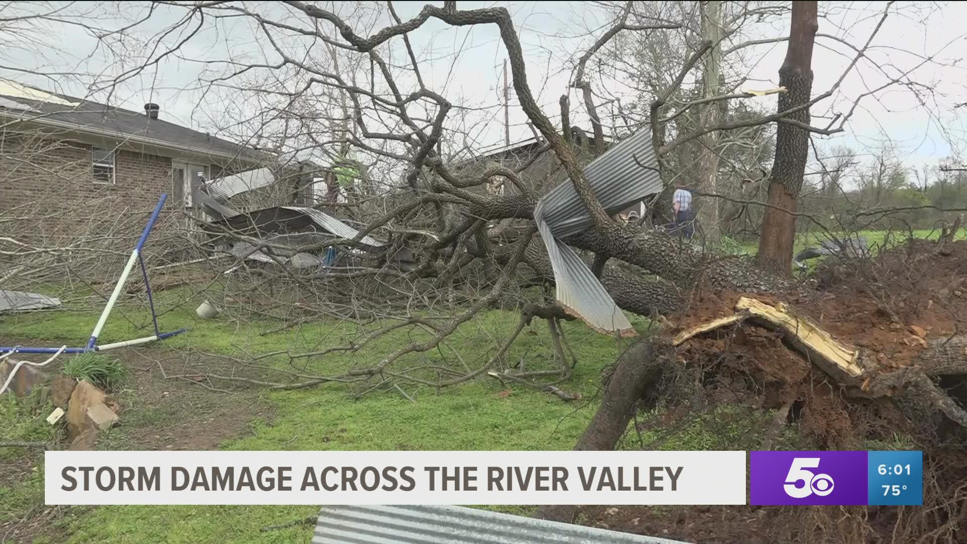 A few homes were damaged and several trees were knocked down after severe storms swept through Logan County Monday, April 11.