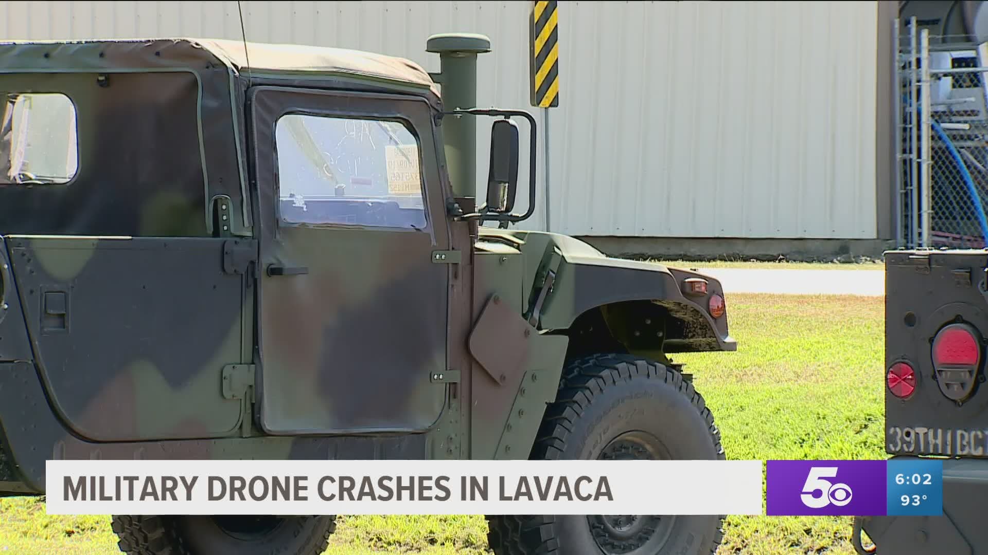 Witnesses told police they saw a military drone crash in Lavaca city limits on Tuesday. https://bit.ly/32paXBw