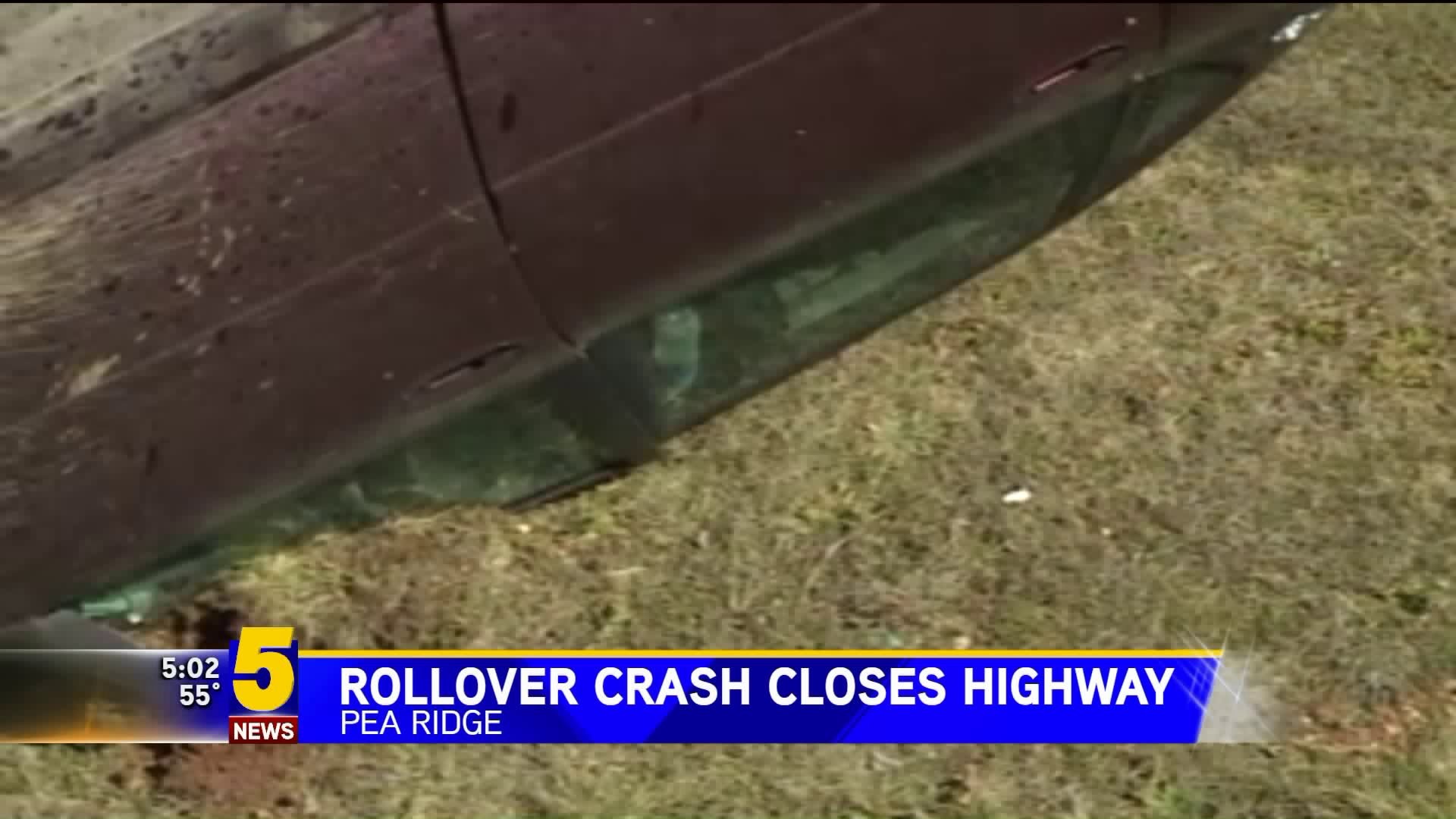Rollover Crash Closes Highway
