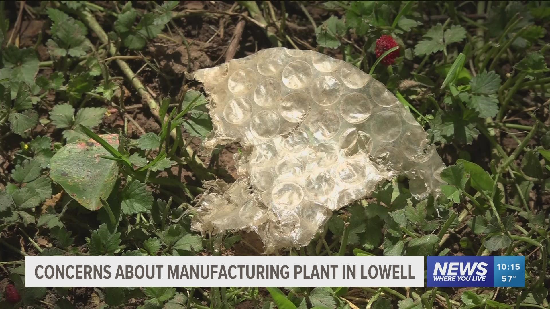 Lowell residents nearby the Moisture Shield manufacturing plant report seeing plastic particles flying through the air and into their backyards.