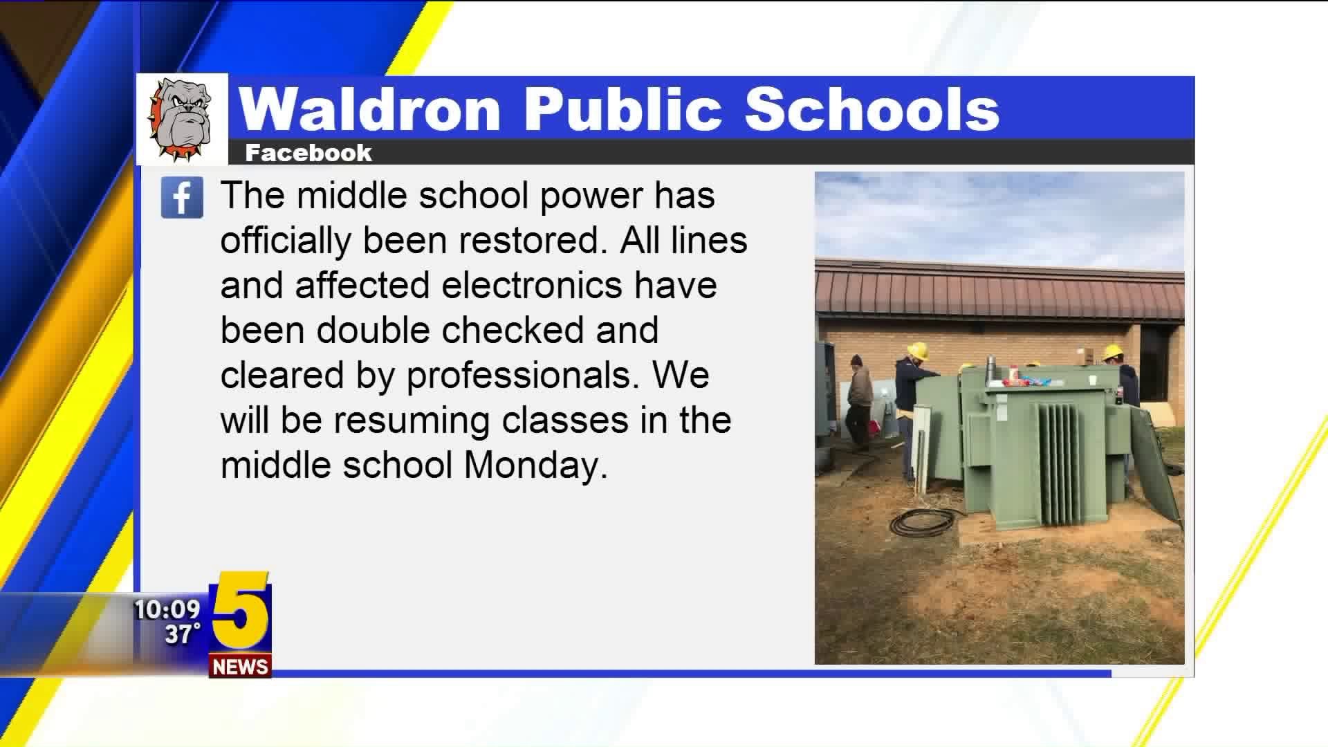 Waldron school reopens