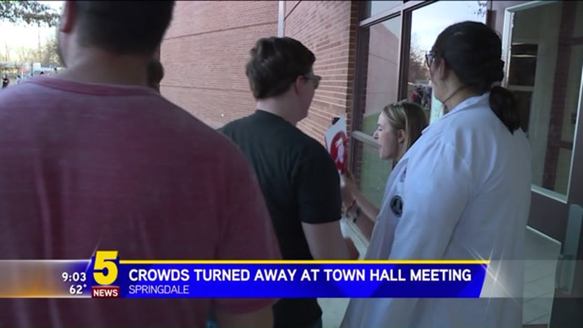 Crowds Turned Away At Town Hall