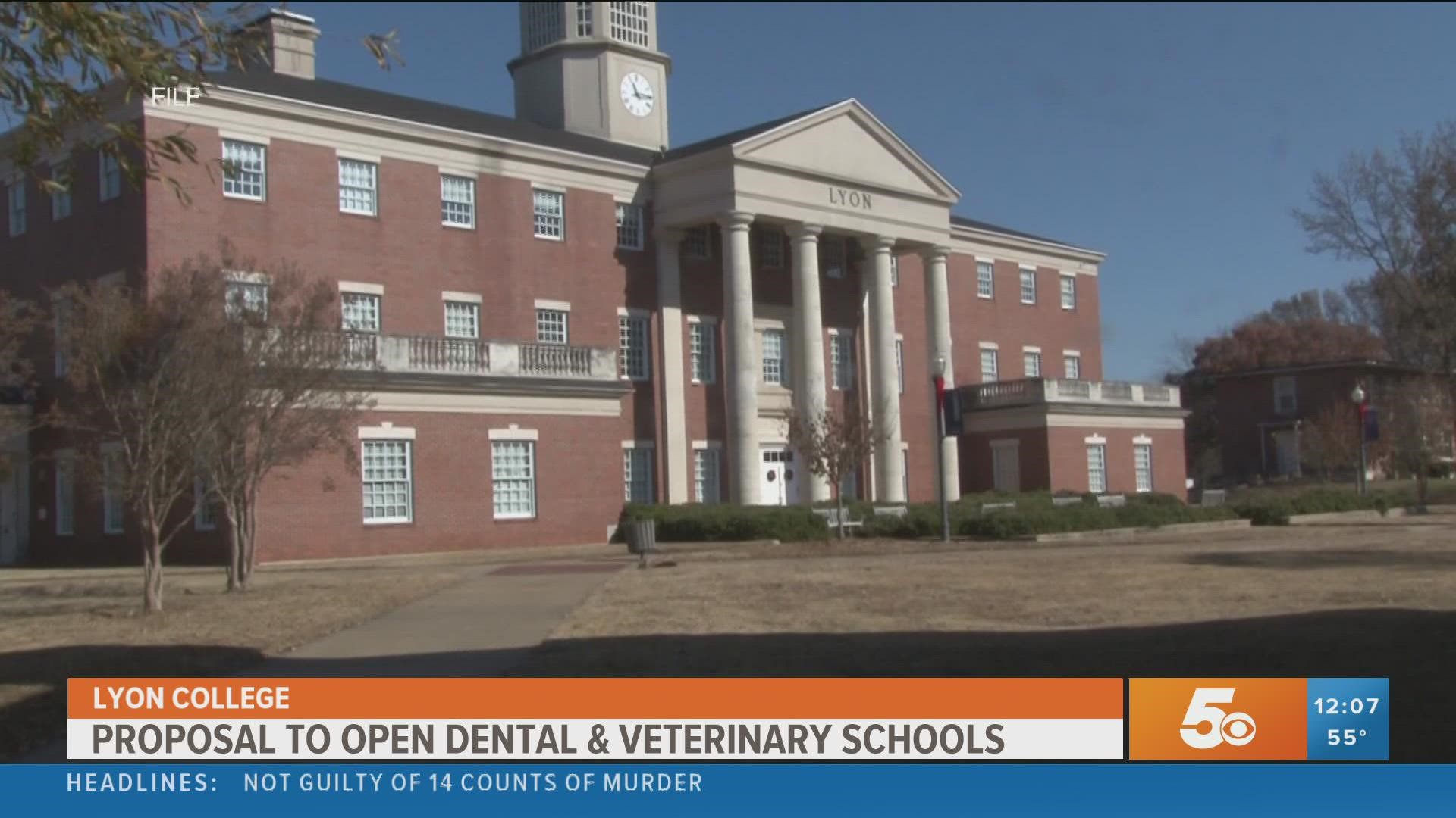 The school is developing plans for proposed veterinary and dental schools to be located in Little Rock.