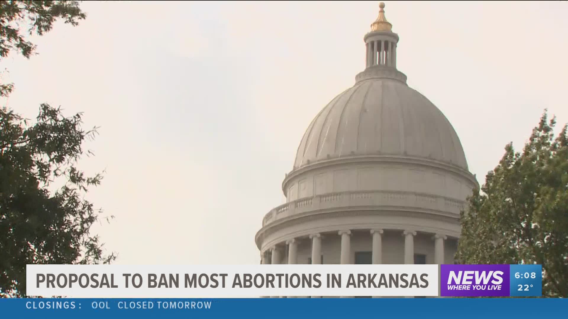 Arkansas lawmakers propose bill to ban most abortions in the state