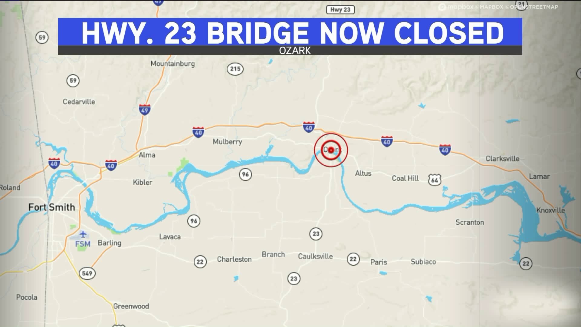 Hwy 23 Bridge Closed
