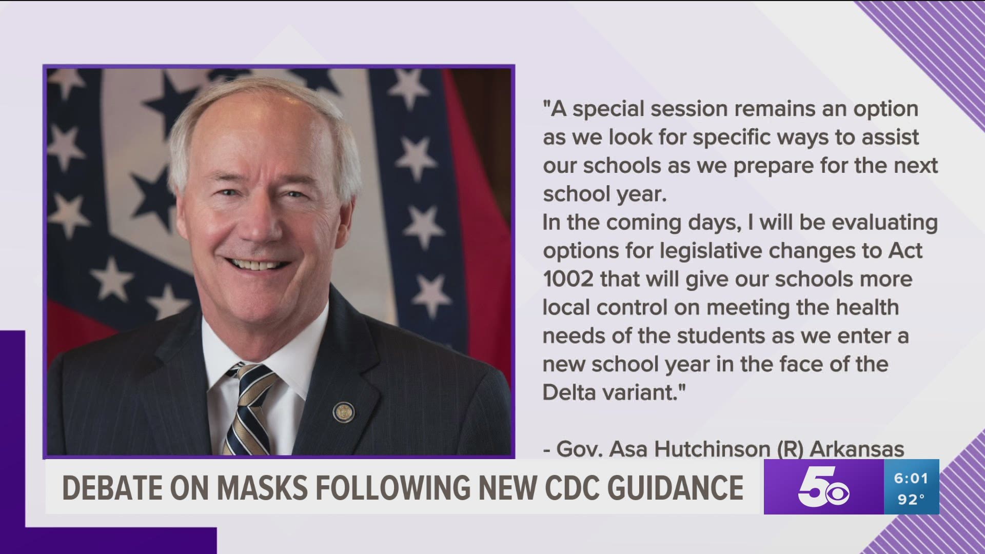 As COVID-19 surges in Arkansas, lawmakers are being asked to reconvene to consider lifting the ban on statewide mask mandates.