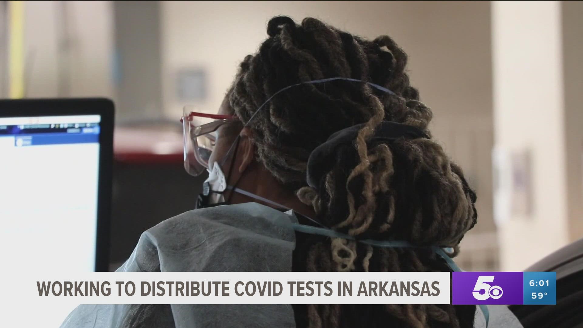 Arkansas reported nearly 5,000 new COVID-19 cases Thursday. Gov. Hutchinson says the state is working to get millions of at-home rapid tests to local health units.