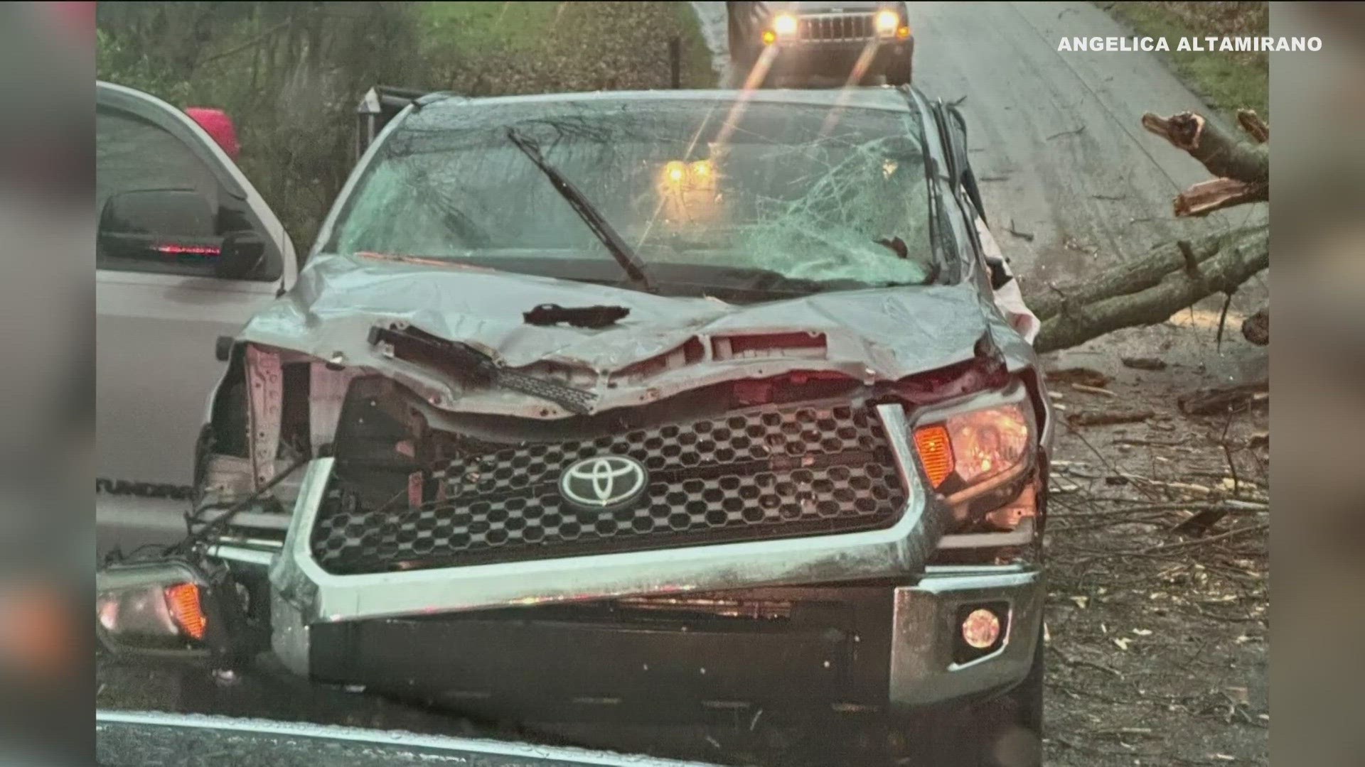 THE GOSHEN FIRE DISTRICT SAYS CREWS FOUND HER TRAPPED IN THE TRUCK ON BEAV-O-RAMA ROAD...