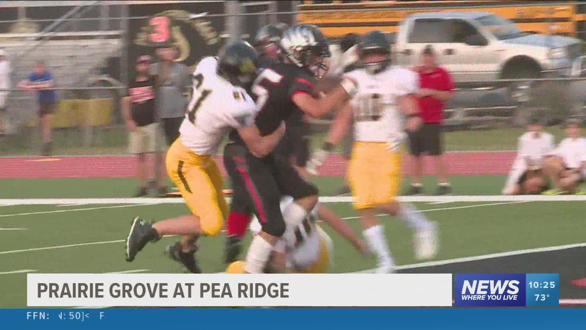 Prairie Grove got the road victory over Pea Ridge for its first victory of the season.