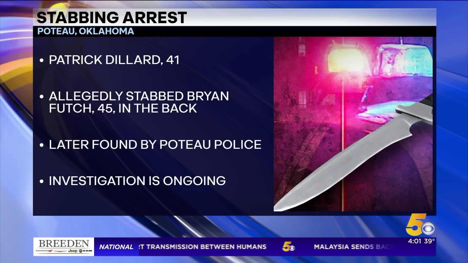 Poteau Stabbing Arrest