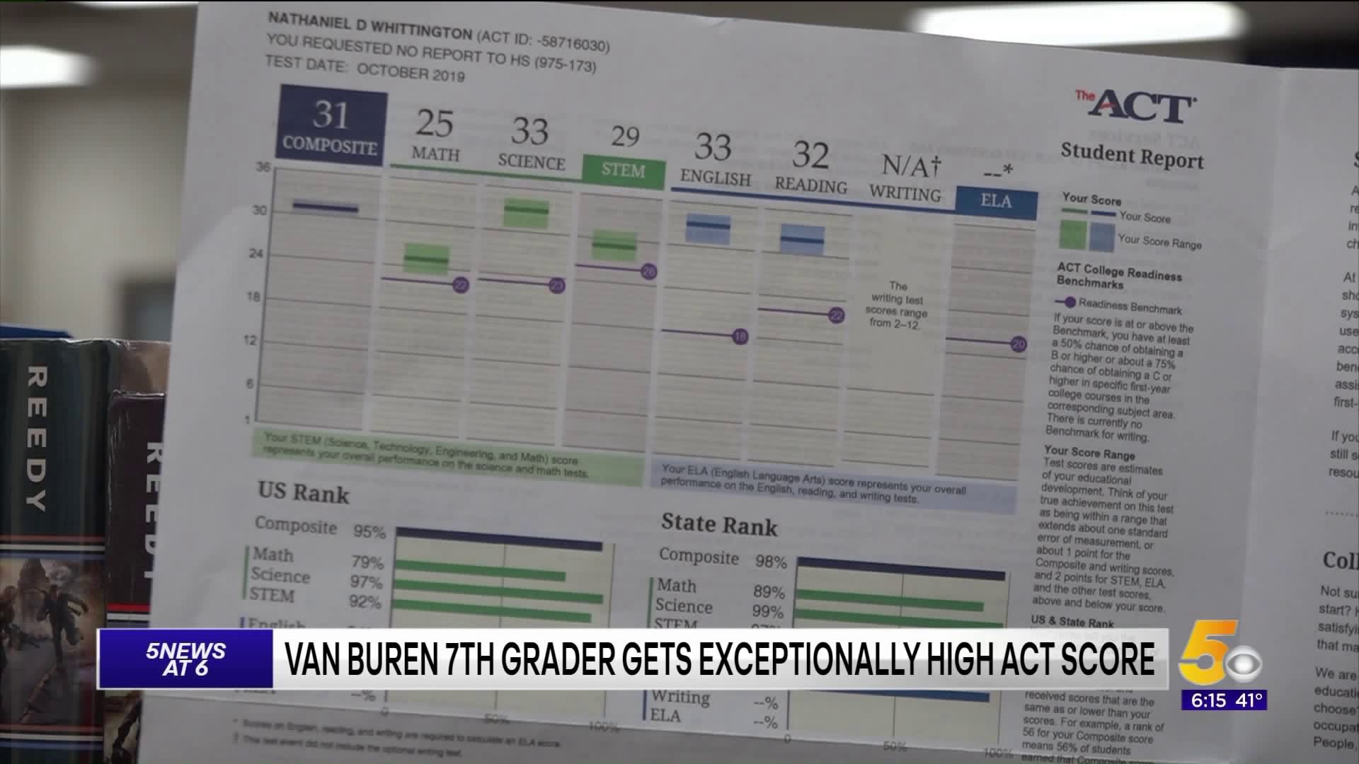 Van Buren 7th Grader Scores High on ACT