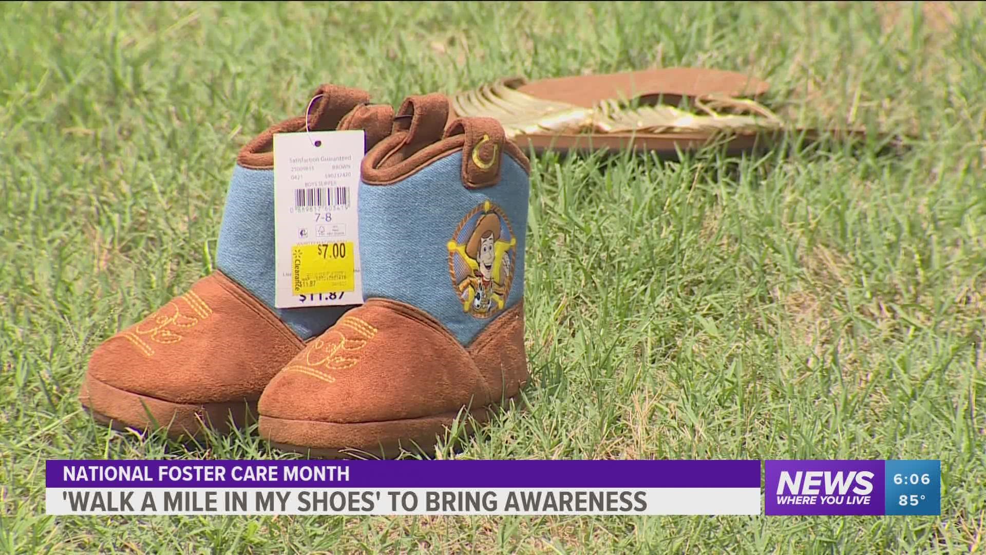 May is National Foster Care Month and local organizations laid 481 pairs of shoes in Fort Smith to represent all of the children in foster care in Sebastian County.