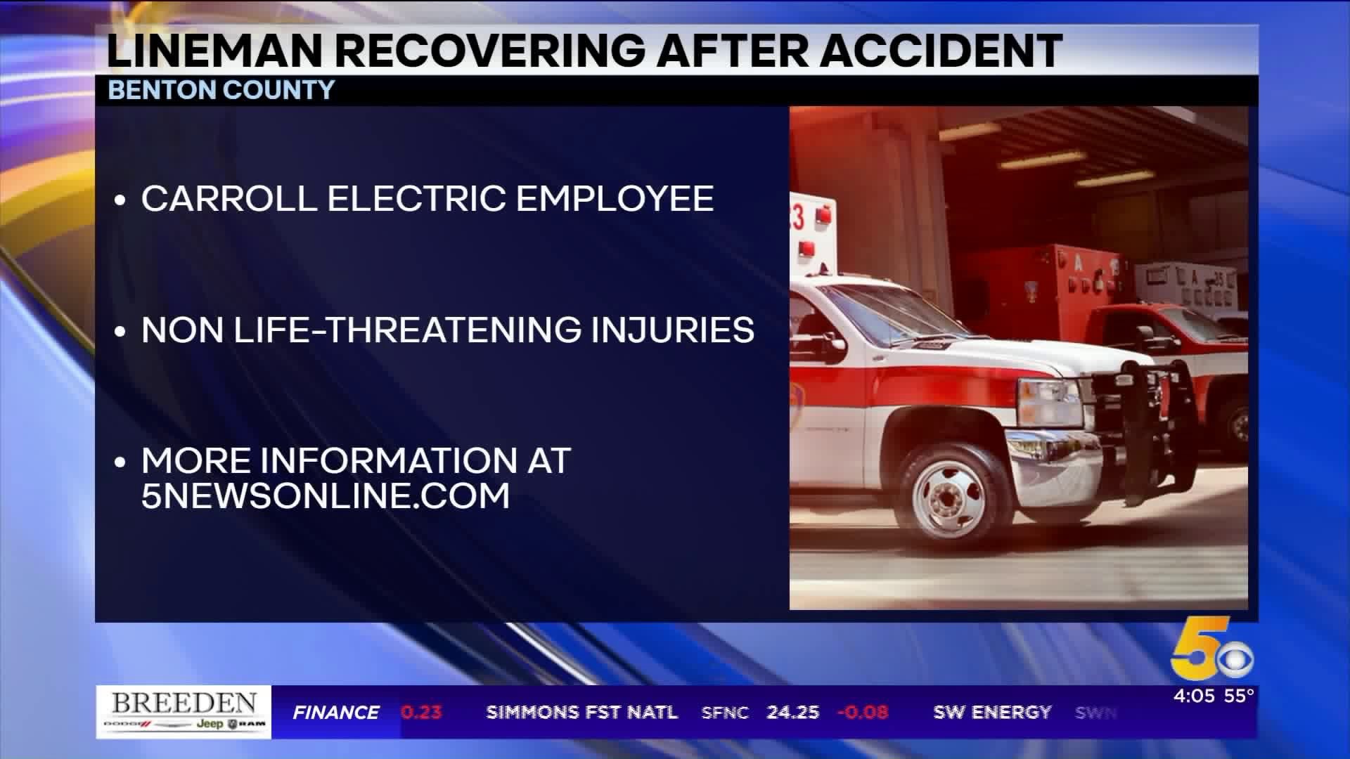 Carroll Electric Lineman Recovering After Accident