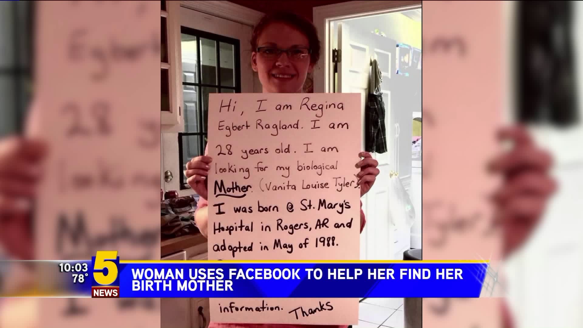 Woman Using Facebook To Help Find Her Birth Mother