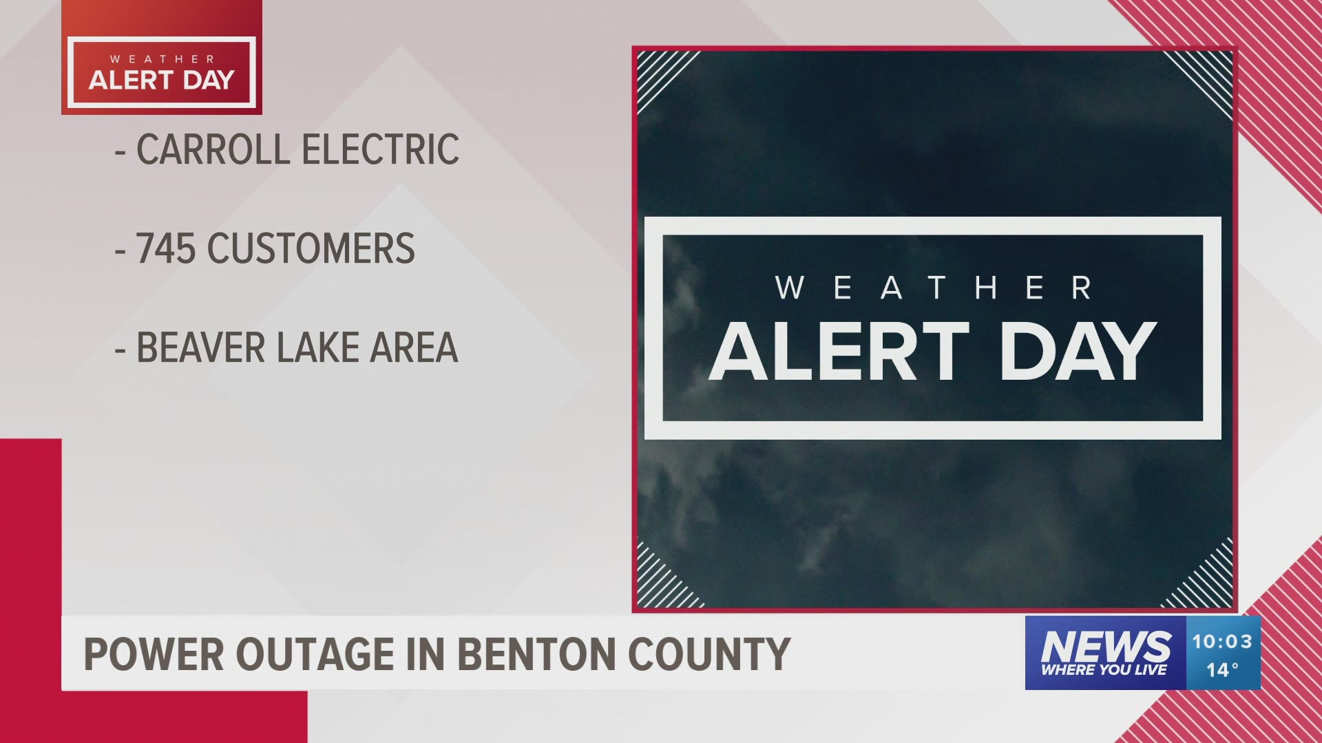 A power outage has caused 745 people to be without power Saturday (Feb. 13) afternoon in Benton County.