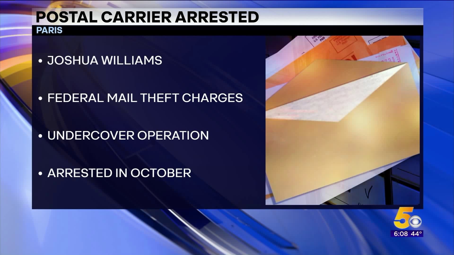 Arkansas Postal Carrier Arrested On Federal Mail Theft Charges