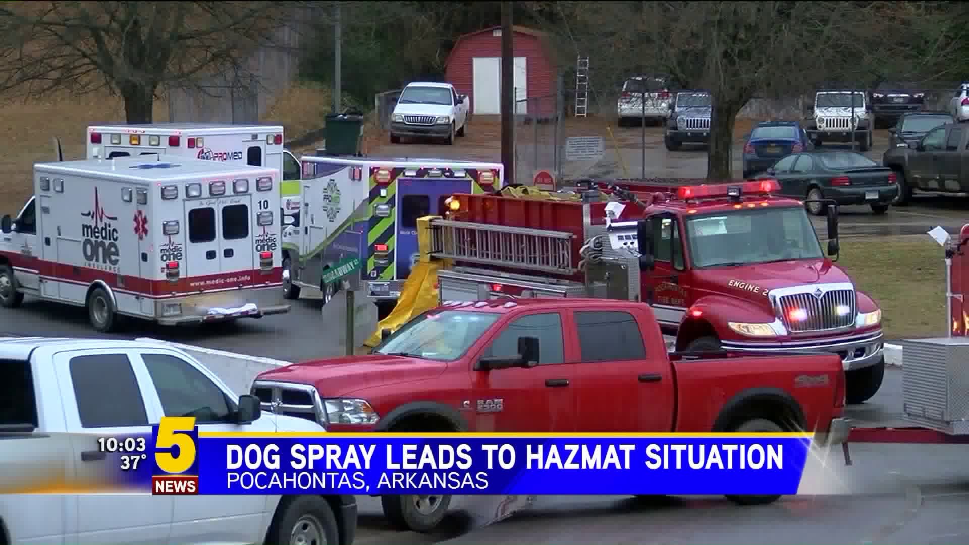 dog spray leads to hazmat situation
