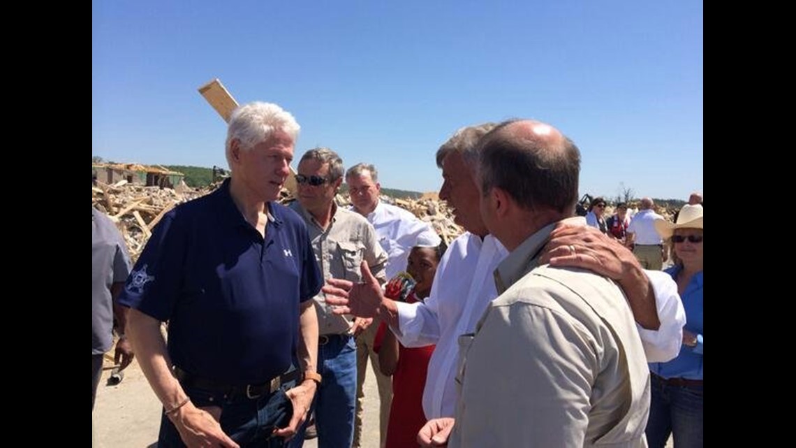 Clinton Tours Arkansas Tornado Damage