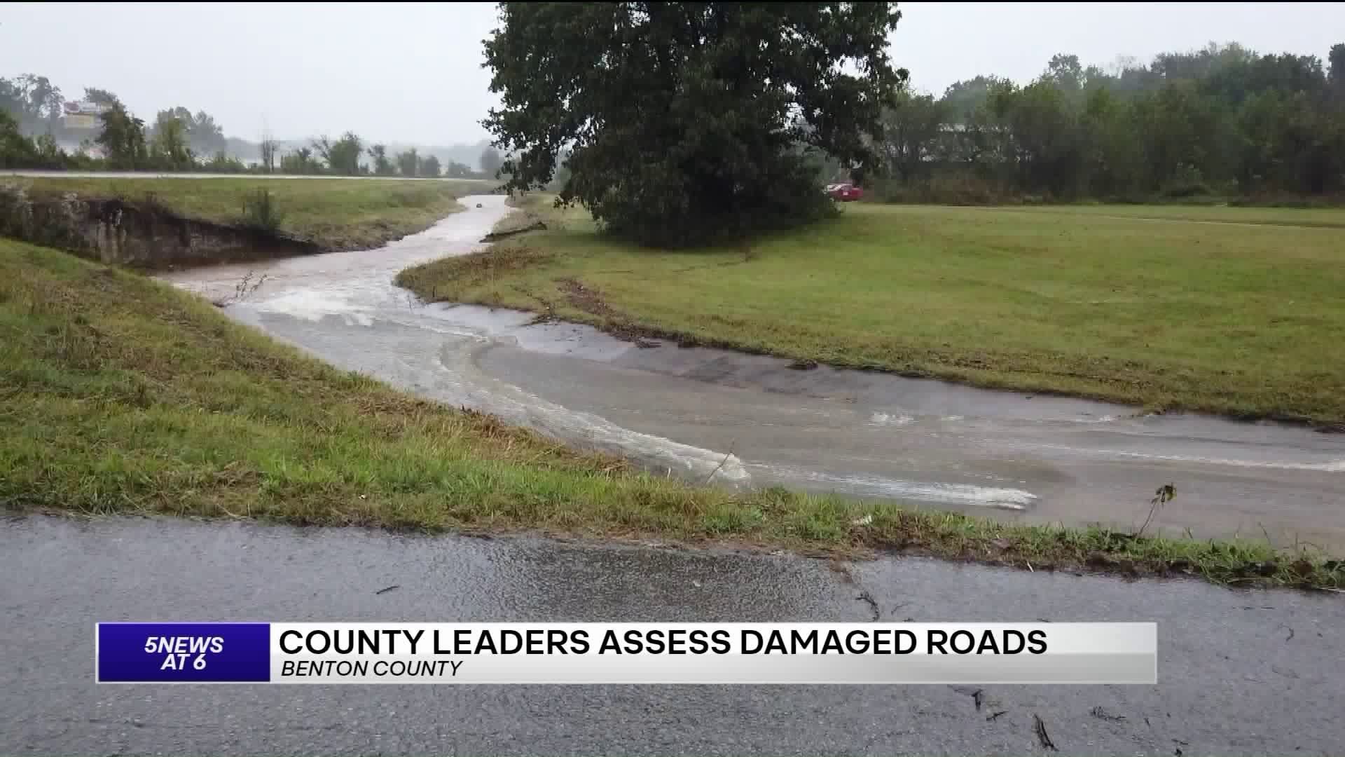 County Leaders Assesing Damaged Roads In Benton County