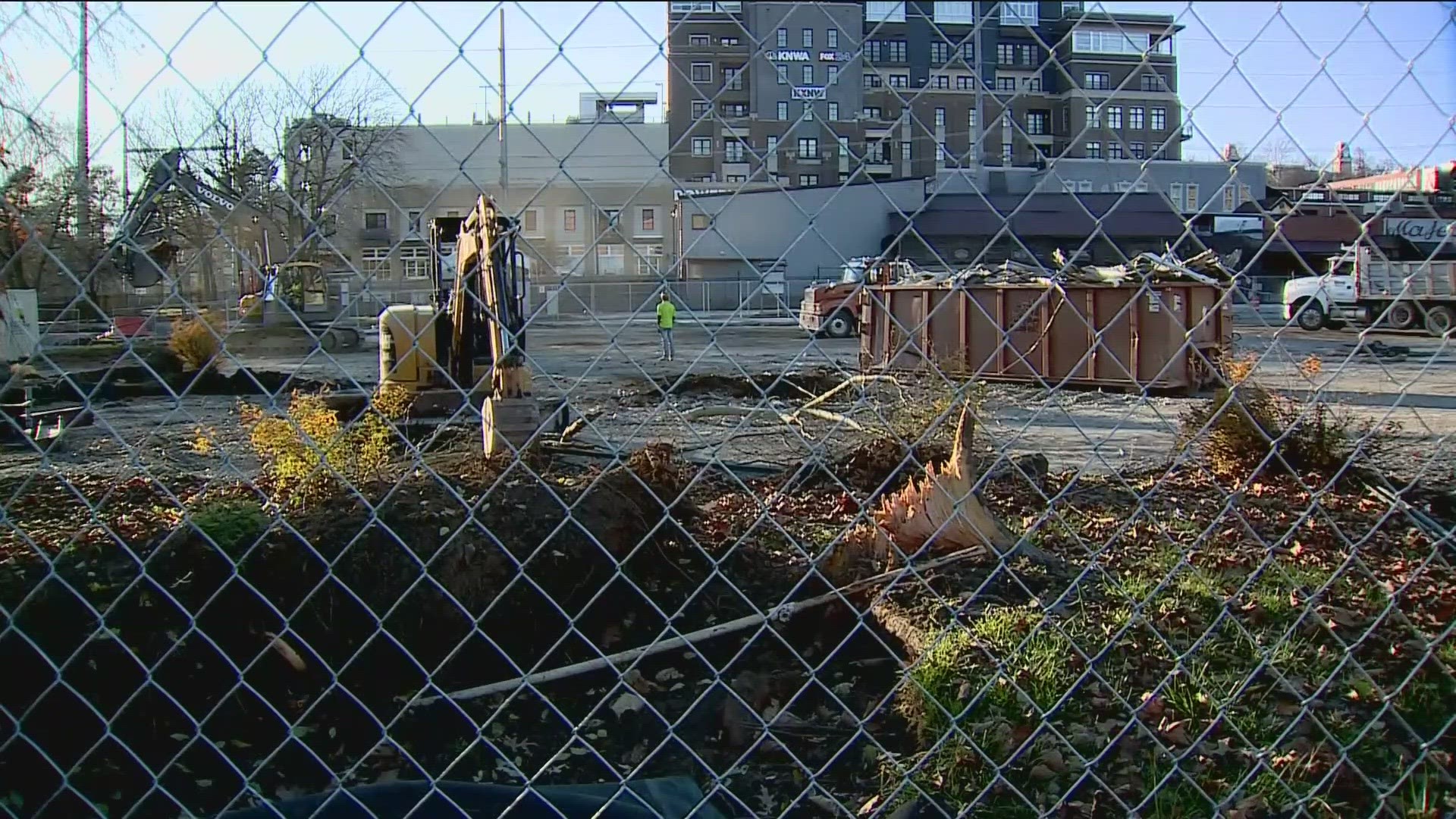 Construction work has started on the multi-million dollar civic plaza along