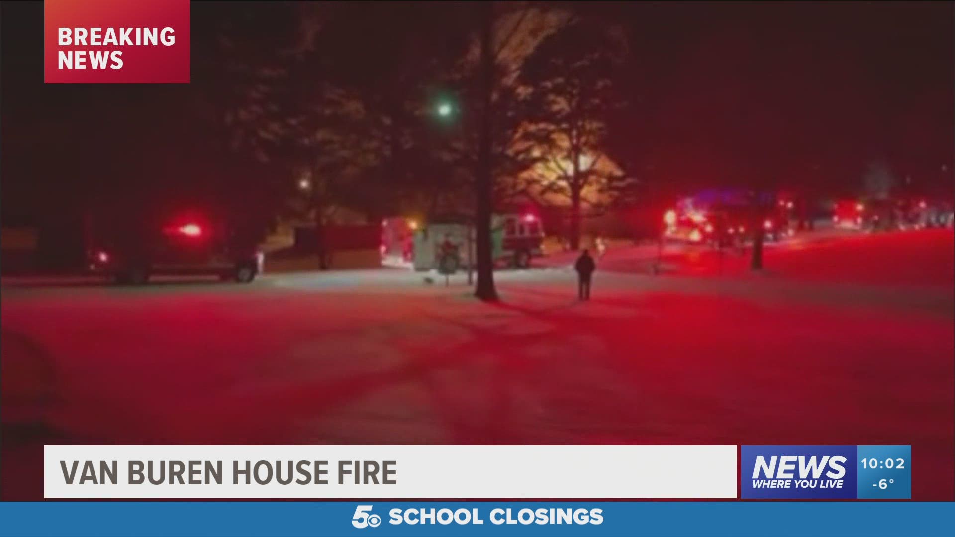 Emergency crews are working to put out a house fire near Dark Hollow Lane and Vista Hills Boulevard in Van Buren.