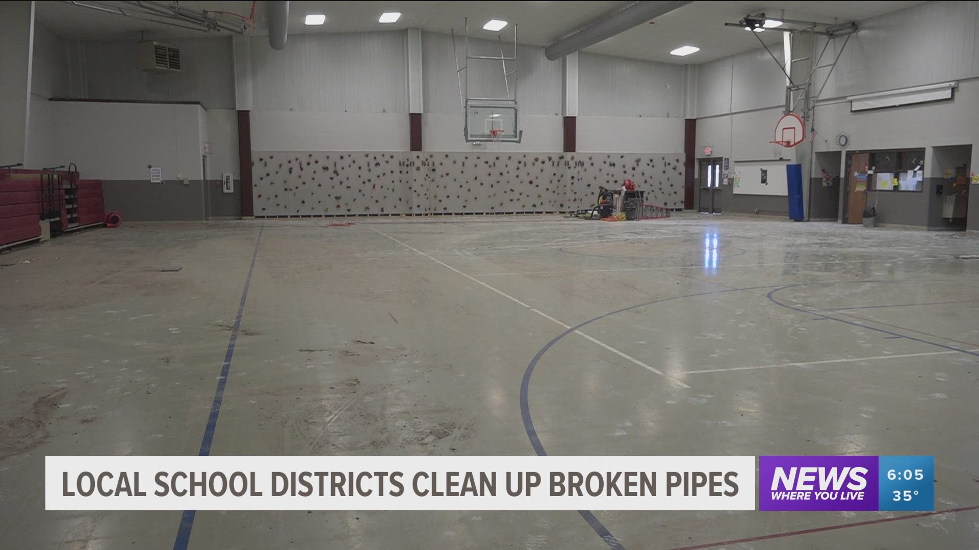 Local school districts clean up mess left behind from broken pipes