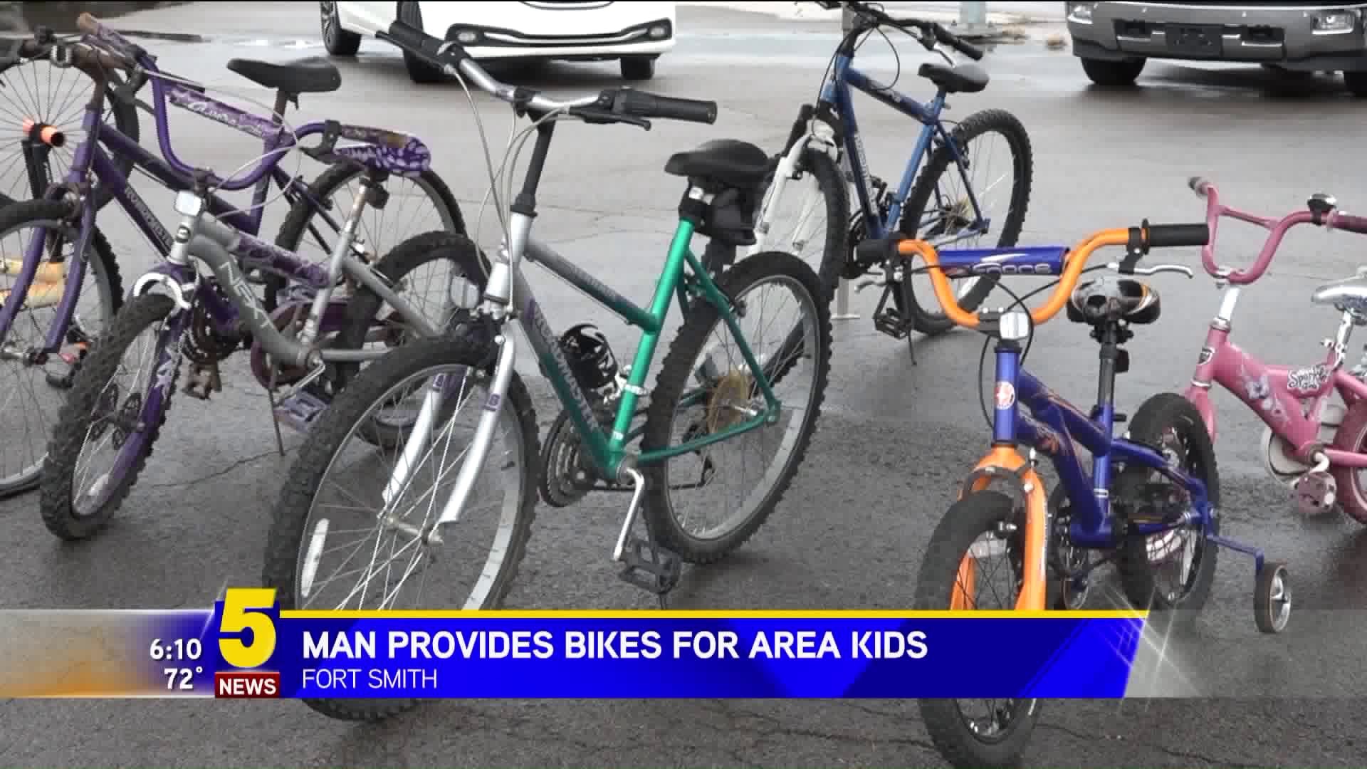 Man Provides Bikes For Area Kids