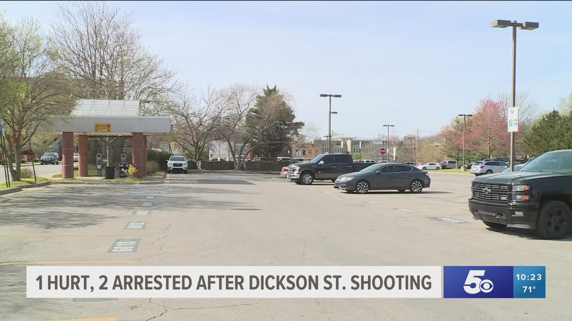 The shooting took place at the Walton Arts Center parking lot on West Dickson St. at around 2:14 a.m. Sunday, April 10.