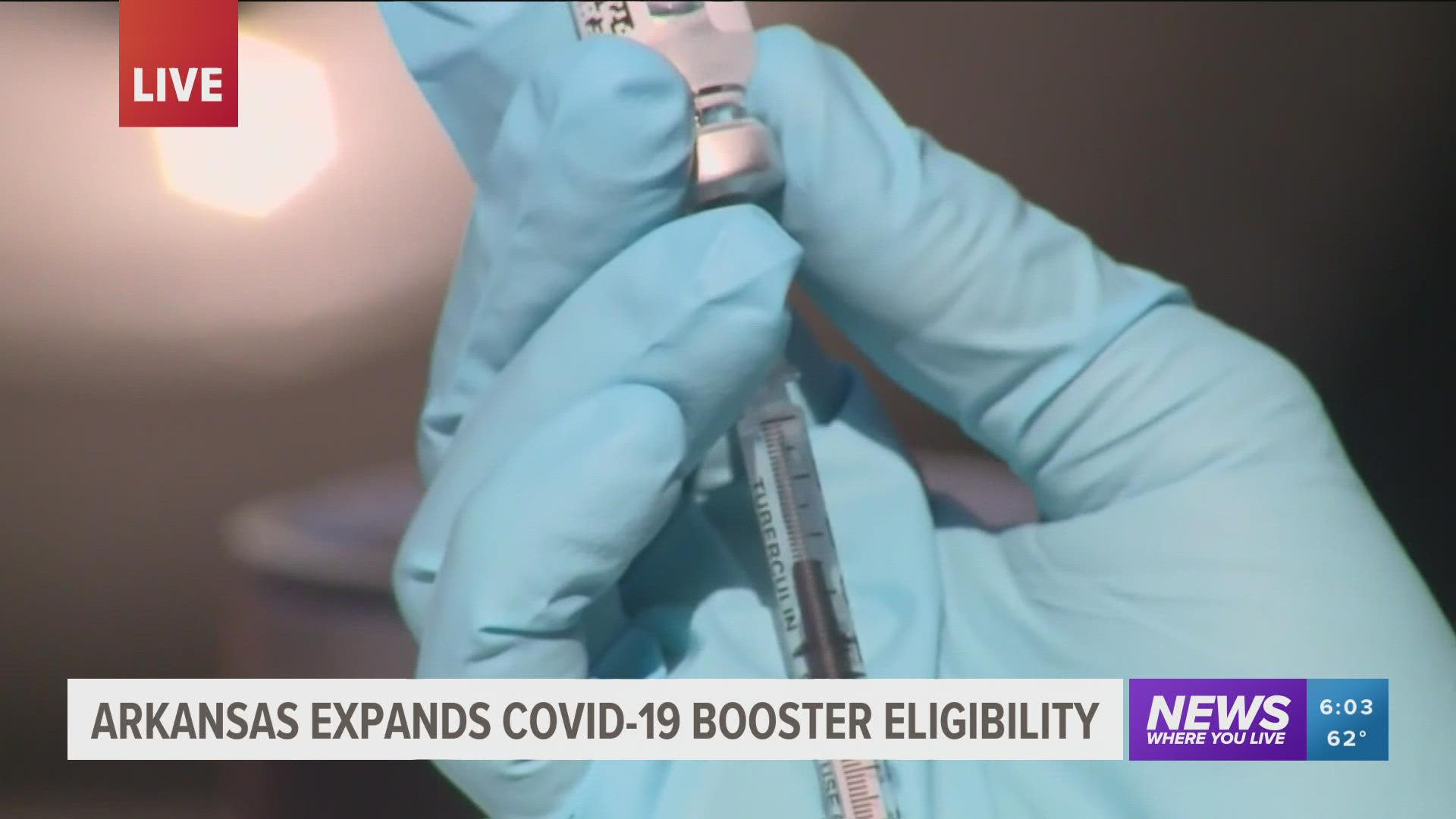 Before Monday's announcement, only certain groups of Arkansans were allowed to receive booster jabs.