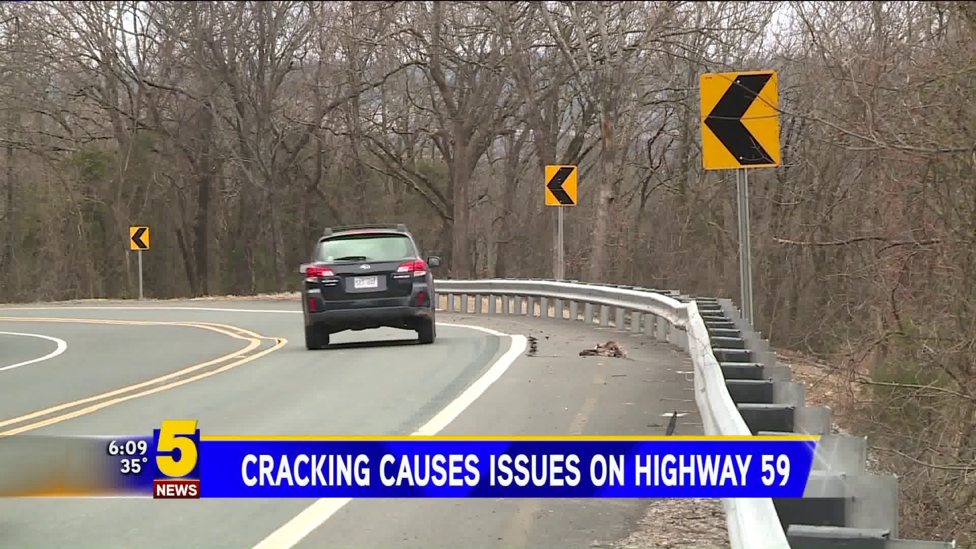 Cracking Causes Issues On HWY 59