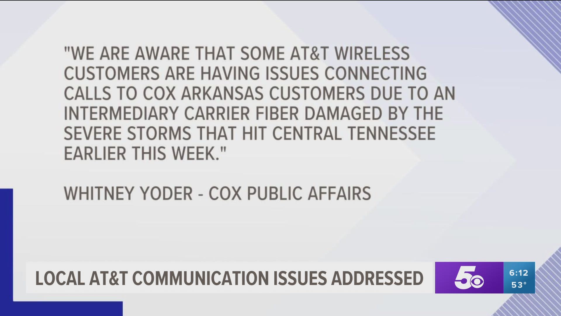 Local AT&T communication issues addressed