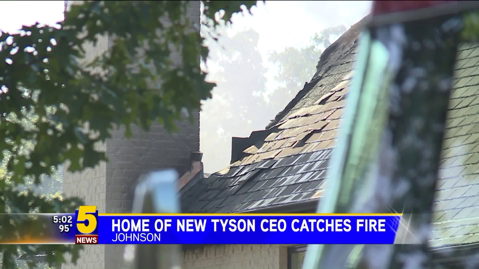 Home Of New Tyson CEO Catches Fire