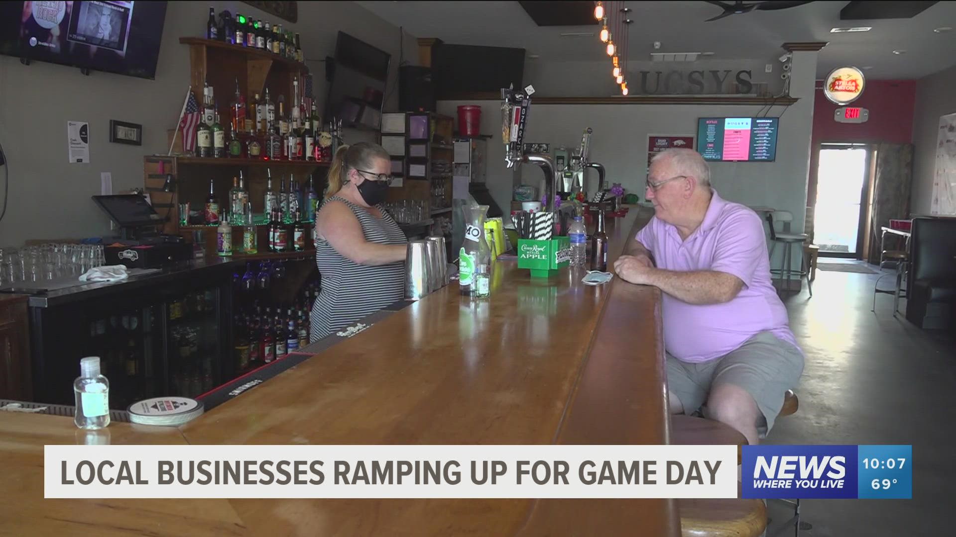 Local businesses are starting to recover with the help of Razorback football games after suffering pandemic losses over the past year and a half.