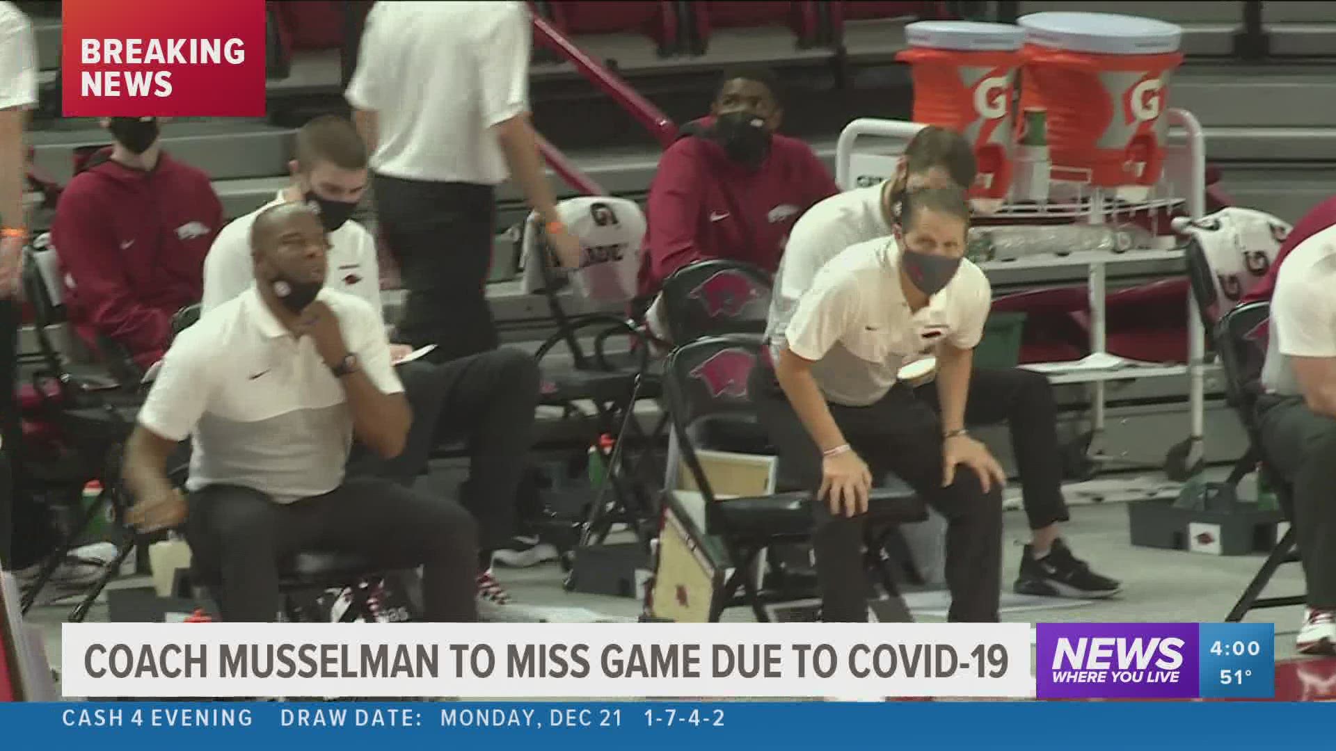 Coach Musselman to miss game due to COVID-19 protocols