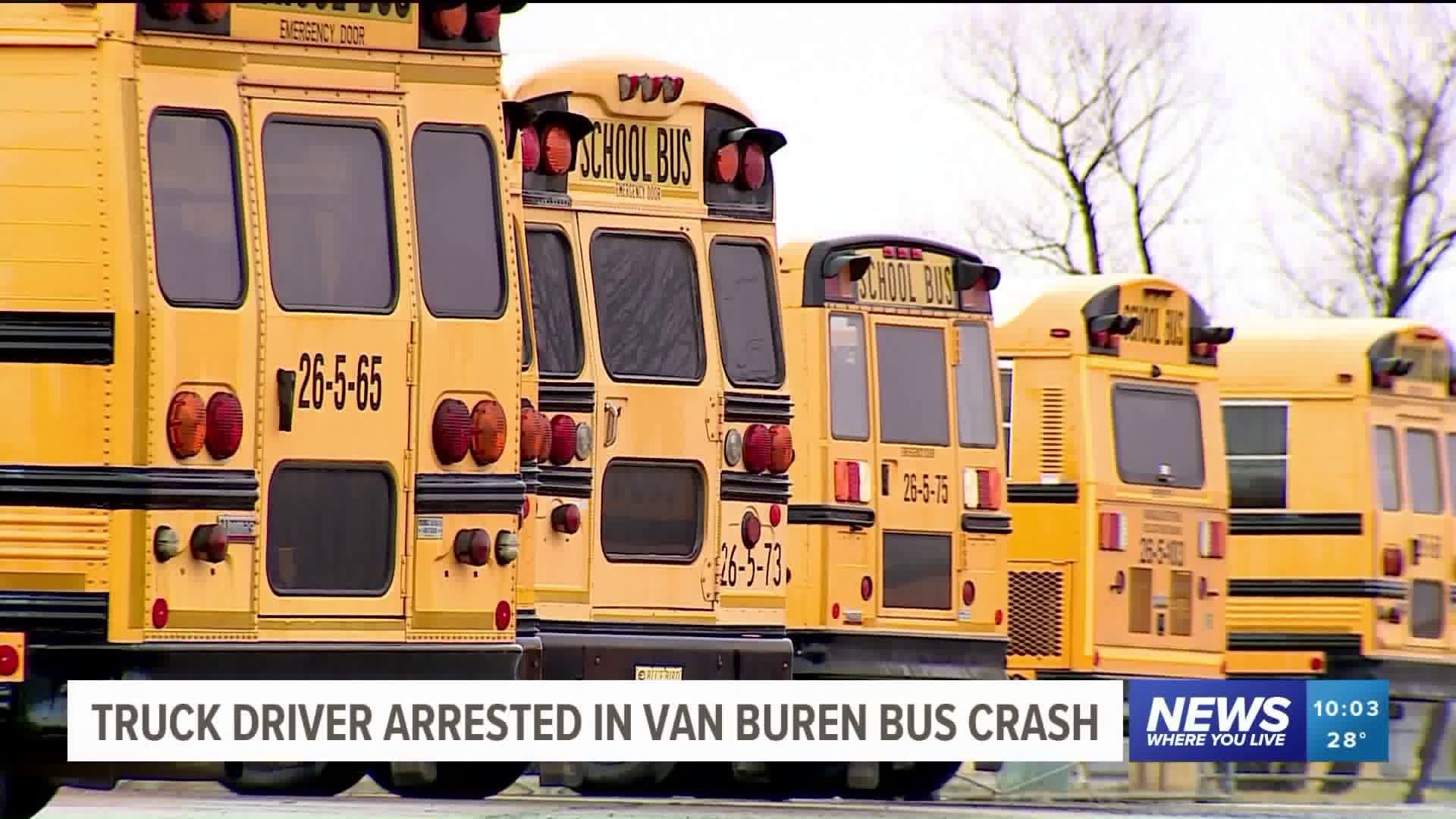 Truck Driver Arrested in Van Buren Bus Crash