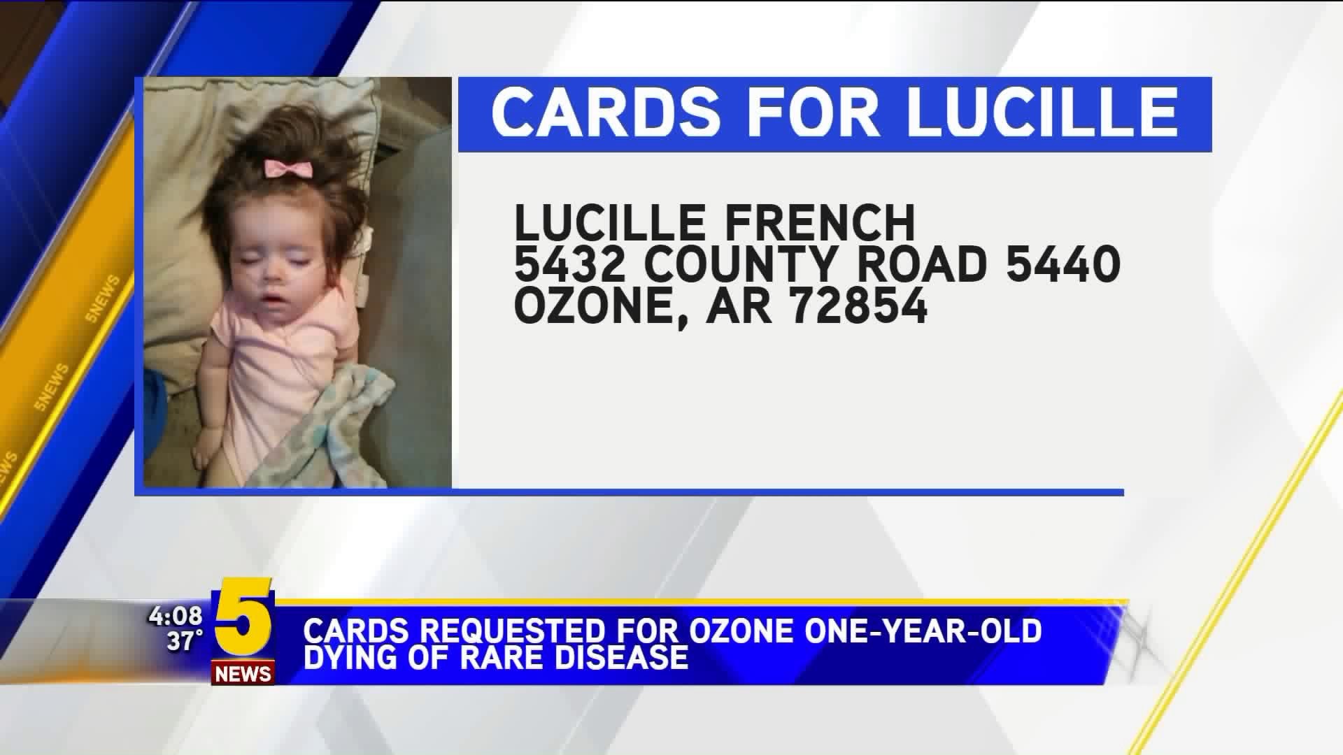 Cards Requested For Ozone One Year Old Dying Of Rare Disease