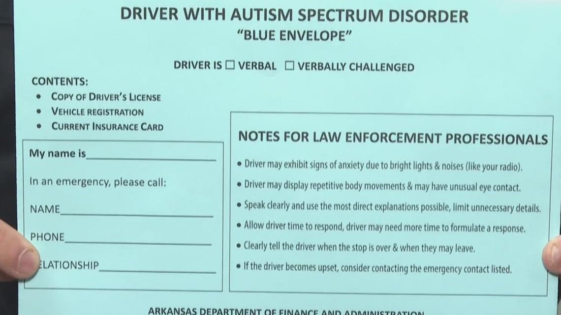 Blue Envelope Program aims to make traffic stops safer for drivers with autism