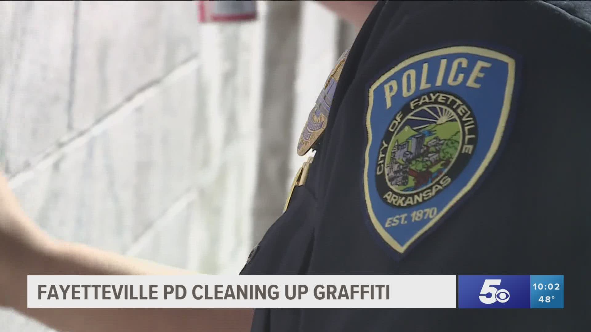 Fayetteville Police Clean Up Graffiti Around Town