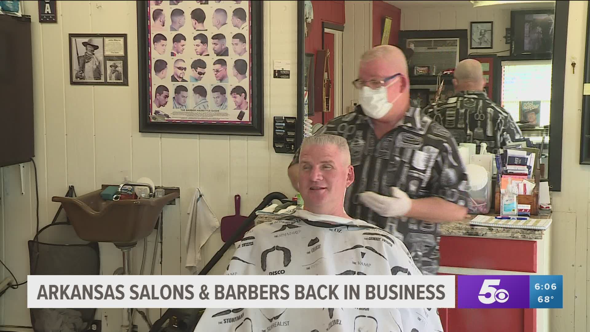 Arkansas salons and barbers back in business