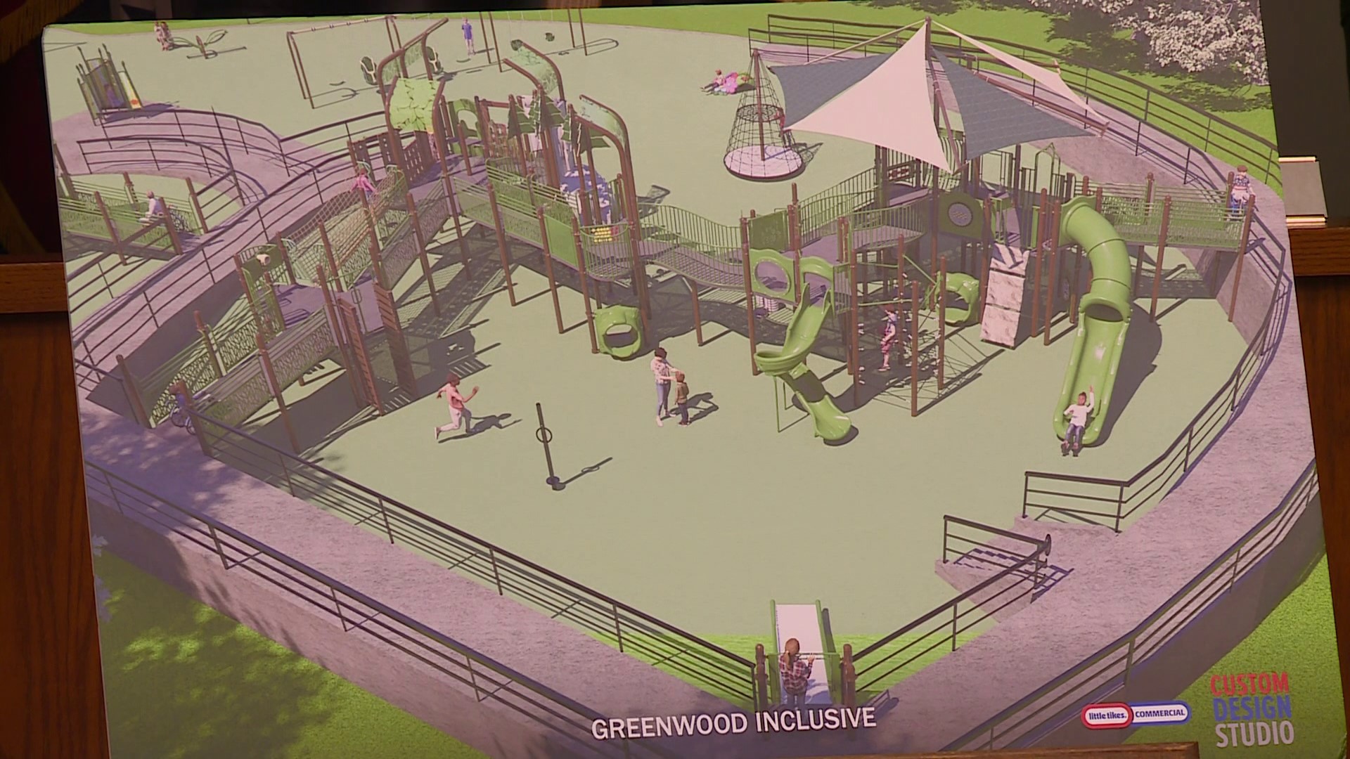 The project is still in the planning phase, but locals got to see a rendering of what the playground could look like.