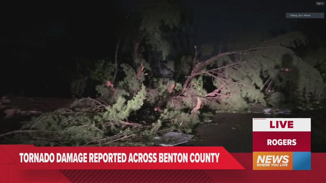 Apparent tornado damage seen across Benton County