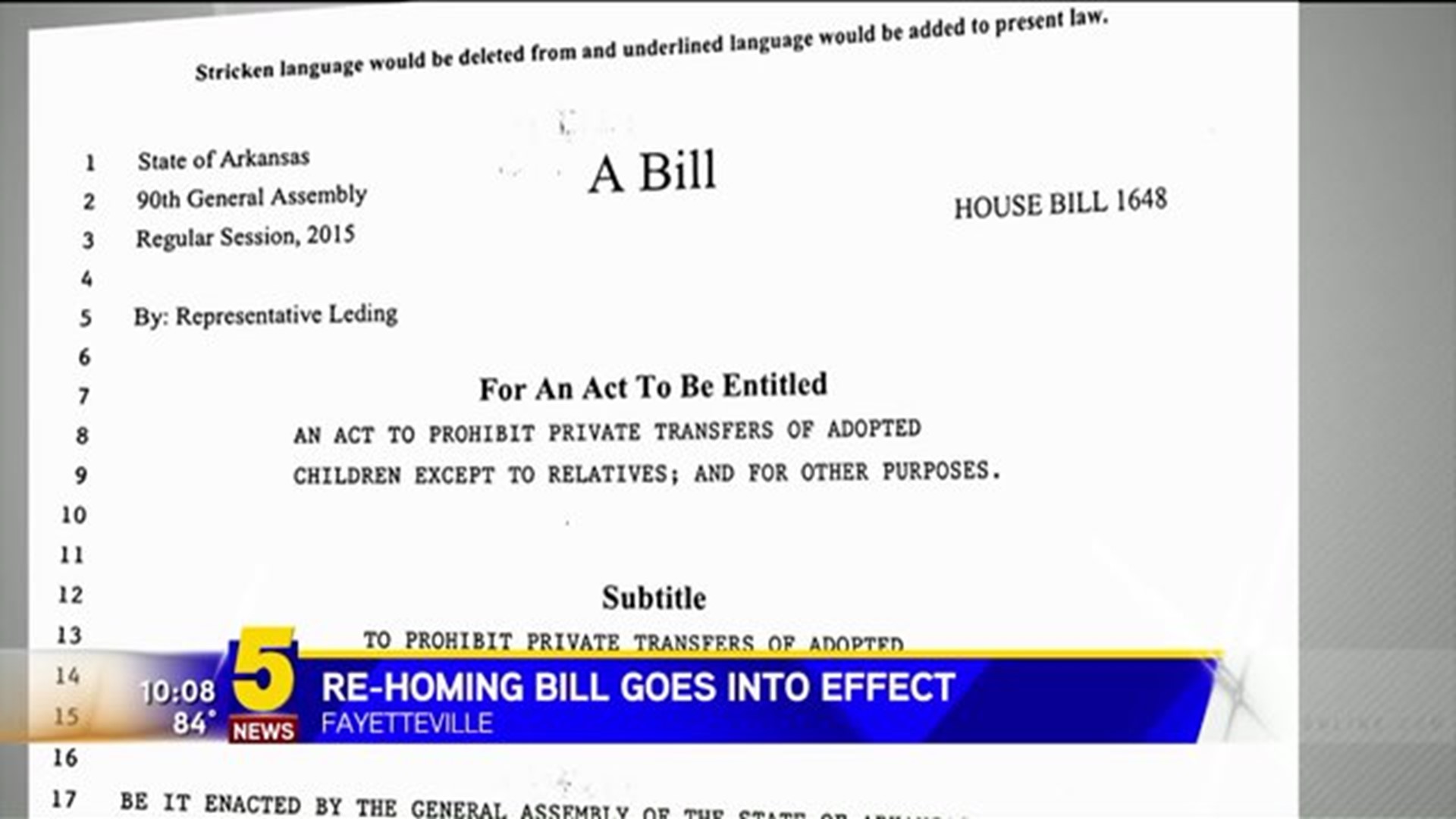 RE-HOMING LAW GOES INTO EFFECT